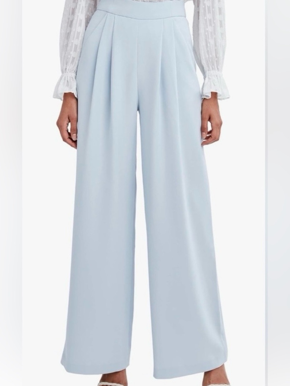 BCBGMaxAzria Tailored Wide-Leg Trousers in Light Blue